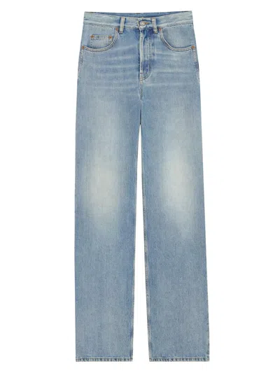 Saint Laurent Women's Neo 90's High-rise Baggy Jeans In Blue