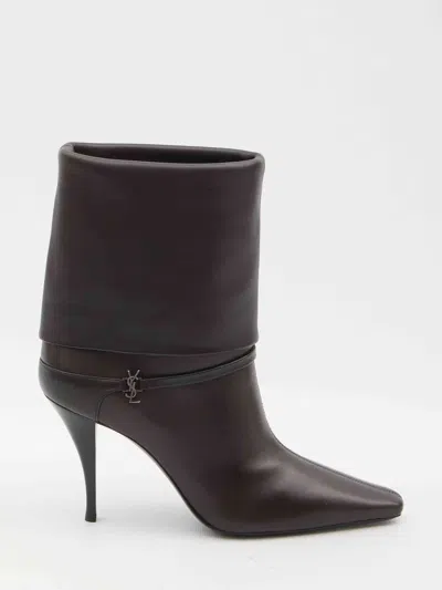 Saint Laurent Women Niki Boots In Brown