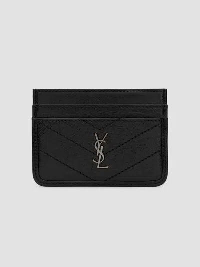 Saint Laurent Women's Niki Card Case In Vintage Leather In Black