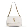 Saint Laurent Rectangular Textured Cross-body Bag Chain Strap In Yellow