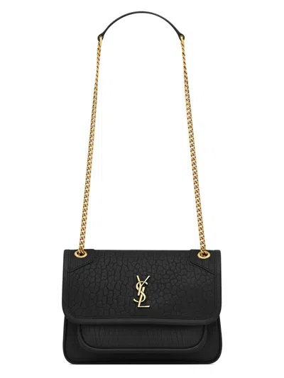 Saint Laurent Women's Niki Mini Bag In Grained Lambskin In Black