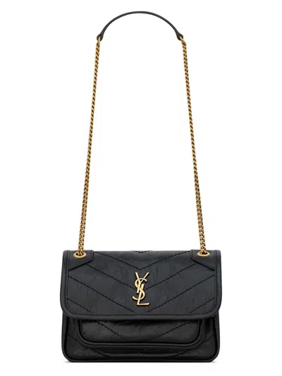 Saint Laurent Women's Niki Mini Bag In Vintage Leather In Black