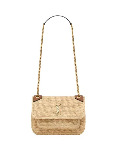 Saint Laurent Women's Niki Mini Shoulder Bag In Raffia