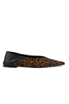 Saint Laurent Nour Leopard-print Leather-trimmed Mules In Brown