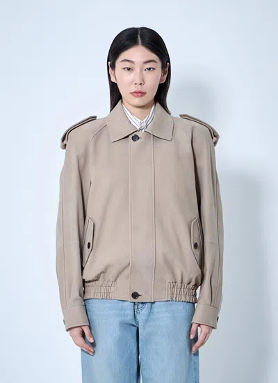 Saint Laurent Women Numbuck Bomber Jacket