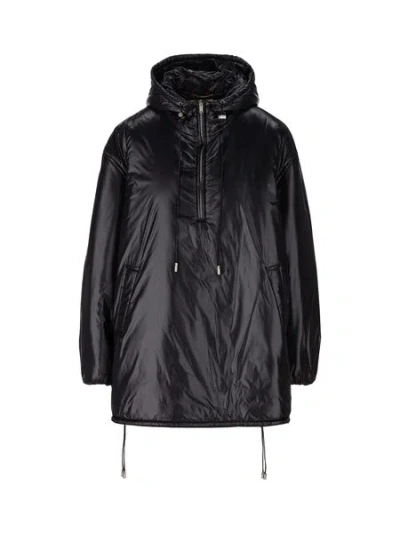 Saint Laurent Women's Nylon Windbreaker Jacket In Black