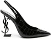 Saint Laurent Opyum Pointed Toe Slingback Pumps In Black