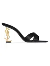 Saint Laurent Women's Opyum Mules In Satin Crepe In Black