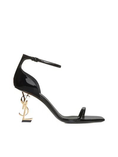 Saint Laurent Women Opyum Ysl Patent Leather Sandals