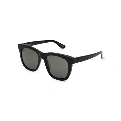 Pre-owned Saint Laurent Women's Oversized Rectangle Sunglasses Black 55.0 Millimeters In Gray
