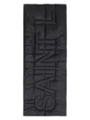 Saint Laurent Black Padded Nylon Scarf For Women In Black