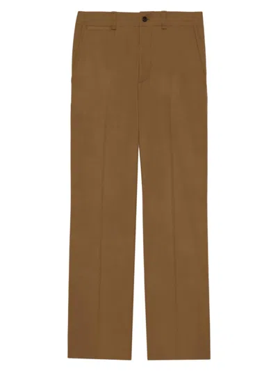Saint Laurent Brown Cotton Twill Pants For Women