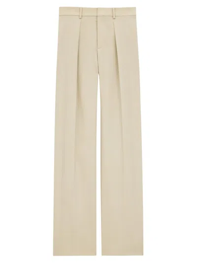 Saint Laurent Women's Pants In Light Wool In Pink