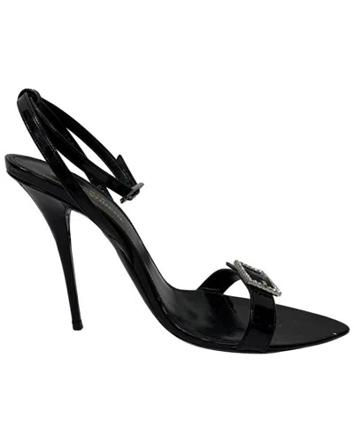 Saint Laurent Women's Patent Leather Gippy Buckle-embellished Sandal  (authentic Pre-loved) In Black
