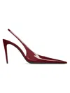 Saint Laurent Guermantes Slingback Pumps In Red Patent Leather In Multi