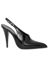 Saint Laurent Black Patent Leather Nico Mule Women In Black