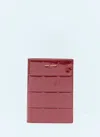 Saint Laurent Women Patent Quilted Leather Bi-fold Wallet In Red