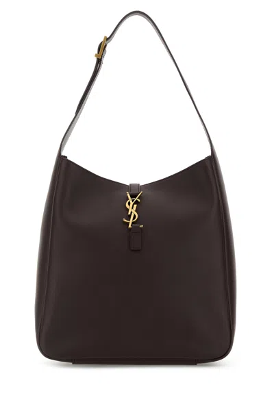 Saint Laurent Women Plum Leather Large Le 5 Ã 7 Shoulder Bag