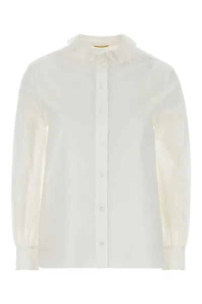 Saint Laurent Women's Poplin Button-up Shirt In White