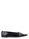 Saint Laurent Poppy Leather Ballet Flats In Black