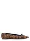 Saint Laurent Leopard Print Slip On Ballet Flats In Leo