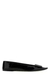 Saint Laurent Poppy Ballet Flats In Black