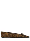 Saint Laurent Leopard Print Slip On Ballet Flats In Brown