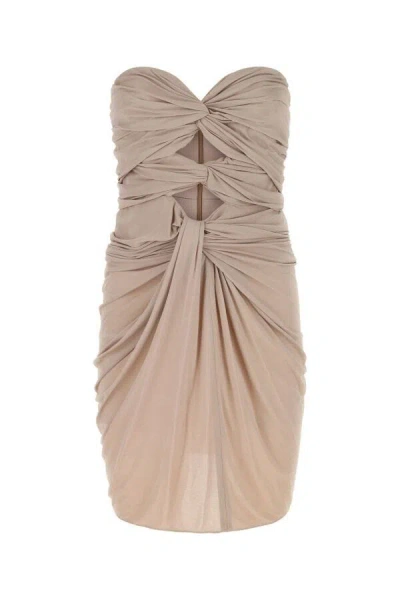 Saint Laurent Women Powder Pink Crepe Mini Dress