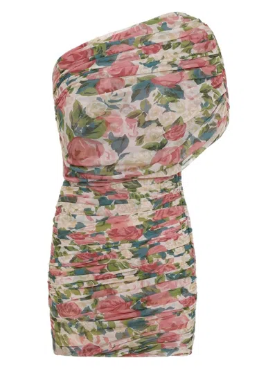 SAINT LAURENT WOMEN'S PRINTED TULLE MINI DRESS