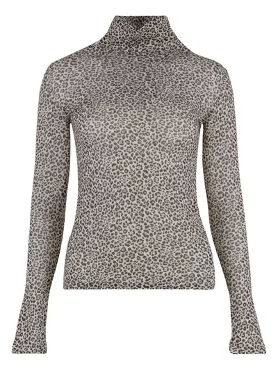 SAINT LAURENT WOMEN'S PRINTED TURTLENECK TOP