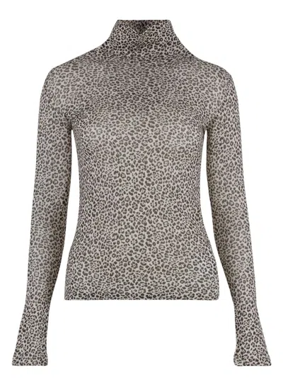 SAINT LAURENT WOMEN'S PRINTED WOOL TOP