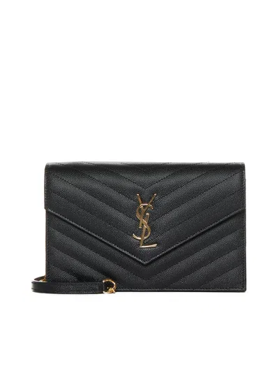 Saint Laurent Women Quilted Leather Wallet Bag By