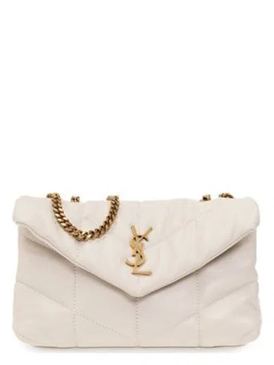 Saint Laurent Women's Quilted Shoulder Bag Beige In Nude & Neutrals