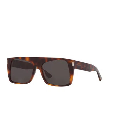 Saint Laurent Women's Rectangle Sunglasses, Sl 651 Ys000557 In Brown