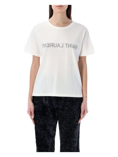 SAINT LAURENT WOMEN'S REVERSE LOGO T-SHIRT