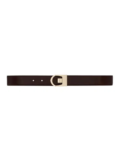 Saint Laurent Reversible Leather Belt For Women In Blue