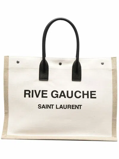 Saint Laurent Rive Gauche Tote Bag In Beige