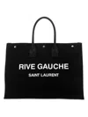 Saint Laurent Rive Gauche Tote Bag In Canvas In Black