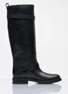 Saint Laurent Women River Leather Boots In Black