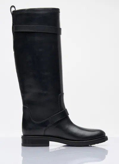 Saint Laurent Women River Leather Boots In Black
