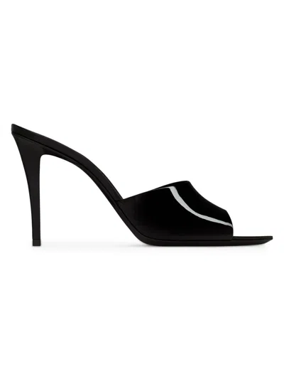 Saint Laurent Women's Romy Mules In Patent Leather In Black