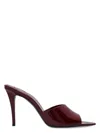 Saint Laurent Romy Patent Leather Mules In Brown