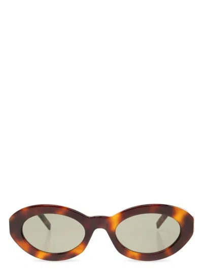 SAINT LAURENT WOMEN'S ROUND SUNGLASSES SL M136 HAVANA