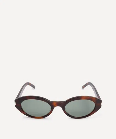 Saint Laurent Women's Rounded Cat-eye Havana Sunglasses
