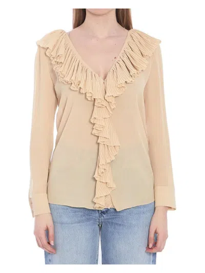 SAINT LAURENT WOMEN'S RUFFLED BLOUSE