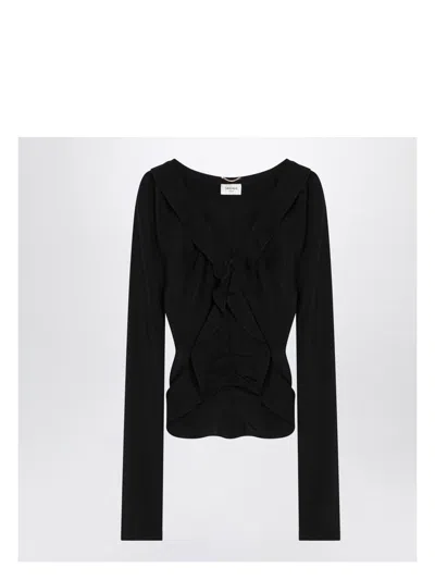 SAINT LAURENT WOMEN'S RUFFLED BLOUSE