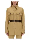 Saint Laurent Saharan Drill Shirt In In Beige
