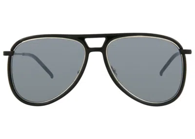 Pre-owned Saint Laurent Women's  Aviatorstyle Injection Sunglasses002) In Black/silver (classic11r/30010761