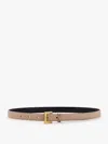 Saint Laurent Ysl Cintura Leather Belt In Cream