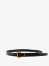 Saint Laurent Cassandre Embellished Leather Belt In Black